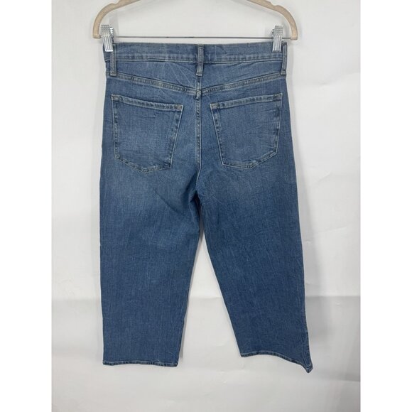 Banana Republic Wide Leg High Rise Crop Jean Women 27 Blue Wash Denim NEW - Picture 2 of 9